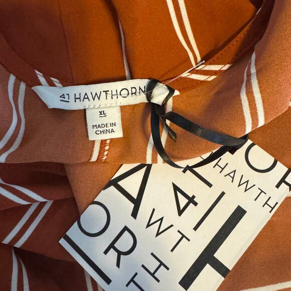 41 Hawthorn V-Neck Tank Top XL NWT Red White Stripe Sleeveless Adjustable Straps - Picture 7 of 8